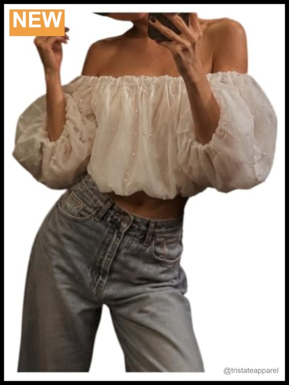 Women's Chiffon Off Shoulder Crop Top Short Sleeve Blouse